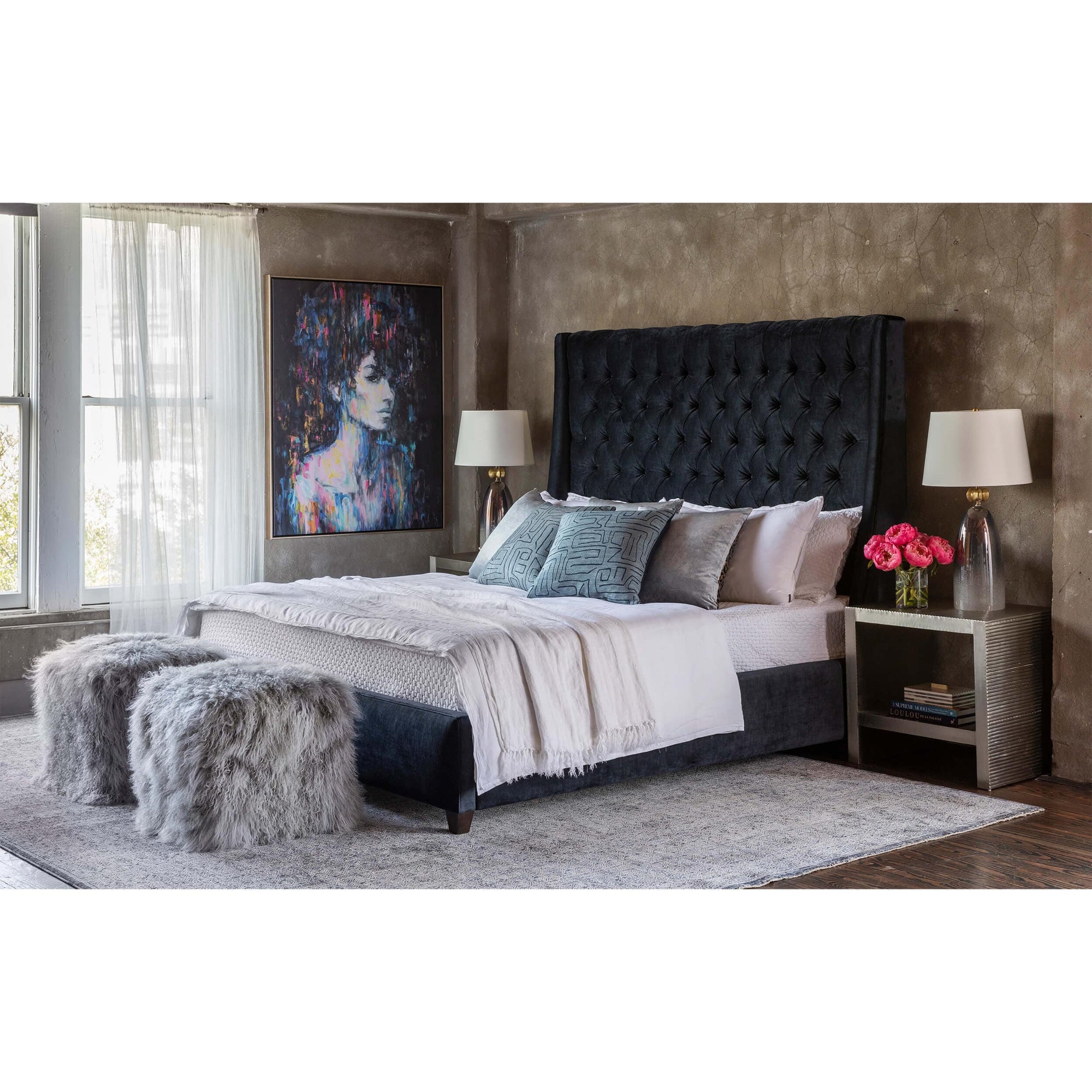 Amelia Tall Bed, Brussels Caviar High Fashion Home