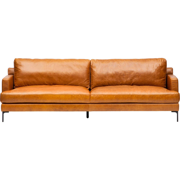 Ansel Leather Sofa in Oil Buffalo Camel | Stylish & Durable