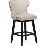Ariana Swivel Counter Stool, Eastham Khaki/Espresso Legs-Furniture - Dining-High Fashion Home