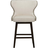 Ariana Swivel Counter Stool, Eastham Khaki/Espresso Legs-Furniture - Dining-High Fashion Home