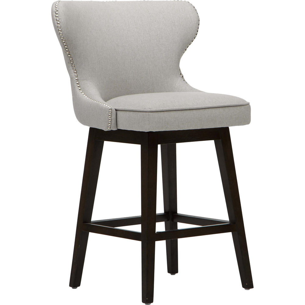 Ariana Swivel Counter Stool, Sunday Silver/Espresso Legs-Furniture - Dining-High Fashion Home