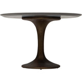 Arielle Dining Table, Grey Top/Brass Base-Furniture - Dining-High Fashion Home