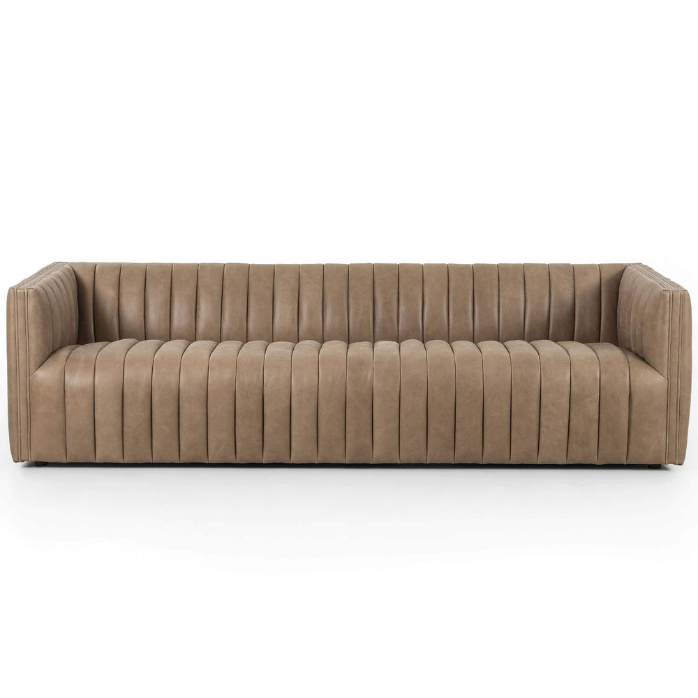 Augustine 88" Leather Sofa, Palermo Drift-Furniture - Sofas-High Fashion Home