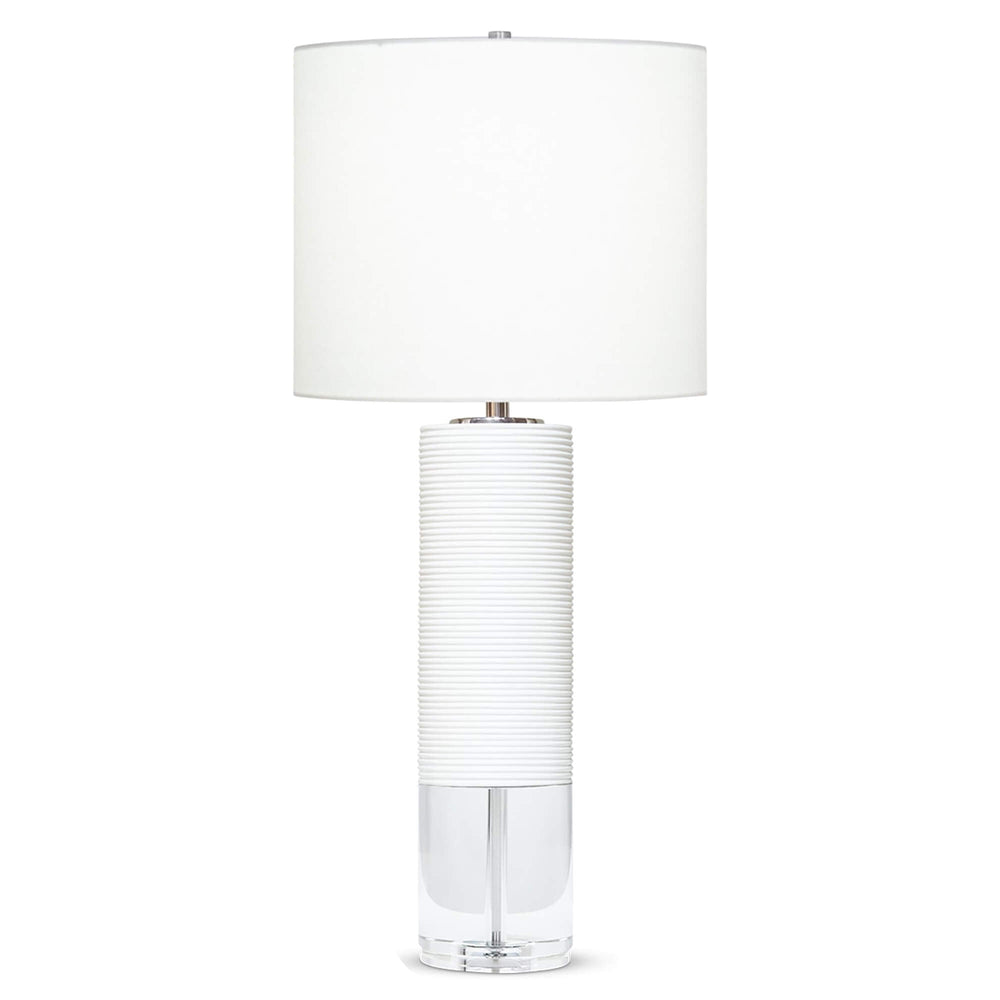 Baby Bermuda Table Lamp, Off-White Linen Shade-Accessories-High Fashion Home