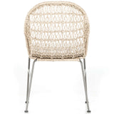 Bandera Outdoor Woven Dining Chair w/ Cushion, Vintage White, Set of 2-Furniture - Chairs-High Fashion Home