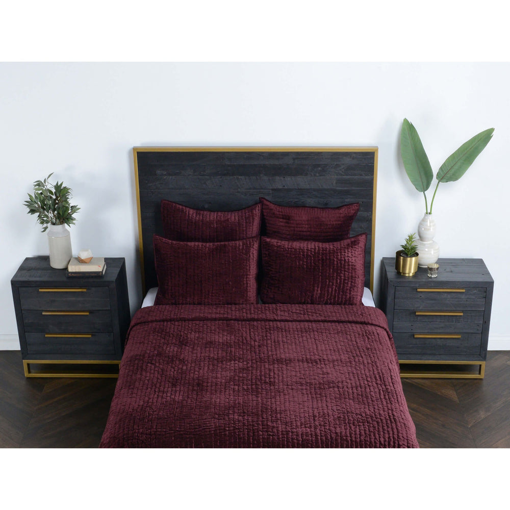 Bari Velvet Quilt, Port-Furniture - Bedroom-High Fashion Home