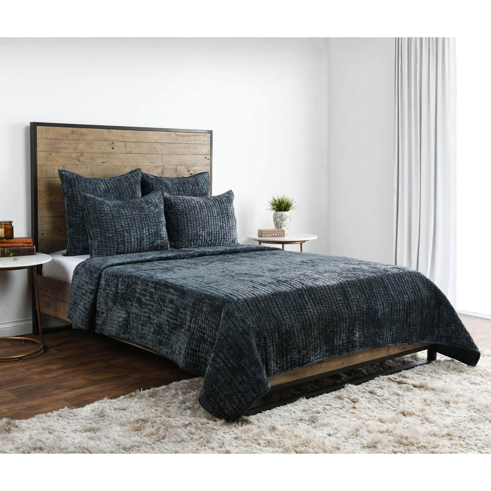 Bari Velvet Quilt, Bay Green - Accessories - High Fashion Home
