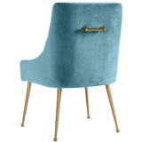 Beatrix Side Chair, Sea Blue Velvet/Brushed Gold Base-Furniture - Dining-High Fashion Home