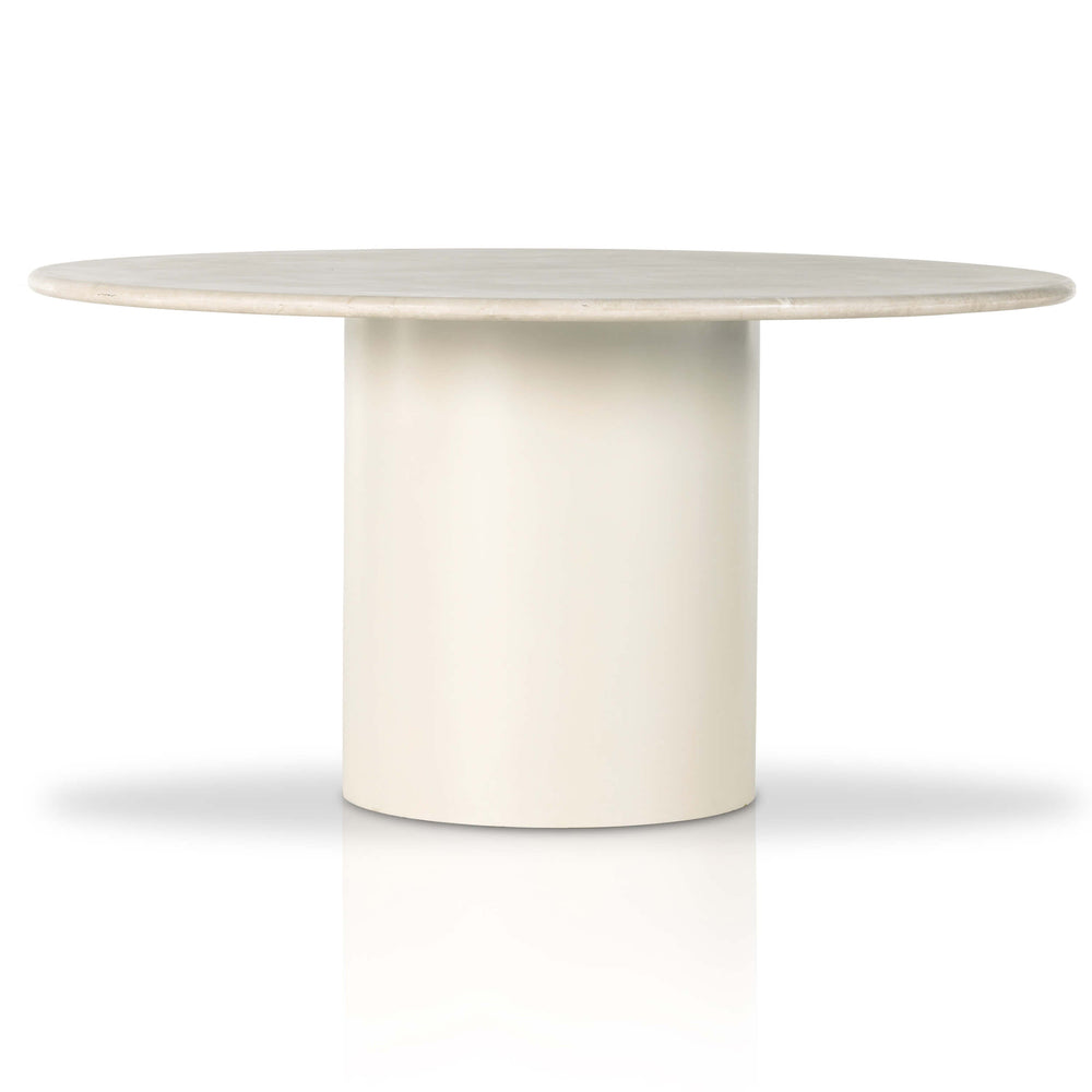 Belle 60" Round Dining Table, Cream Marble