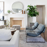 Bellvue Large Round Mirror, Shiny Steel by Four Hands