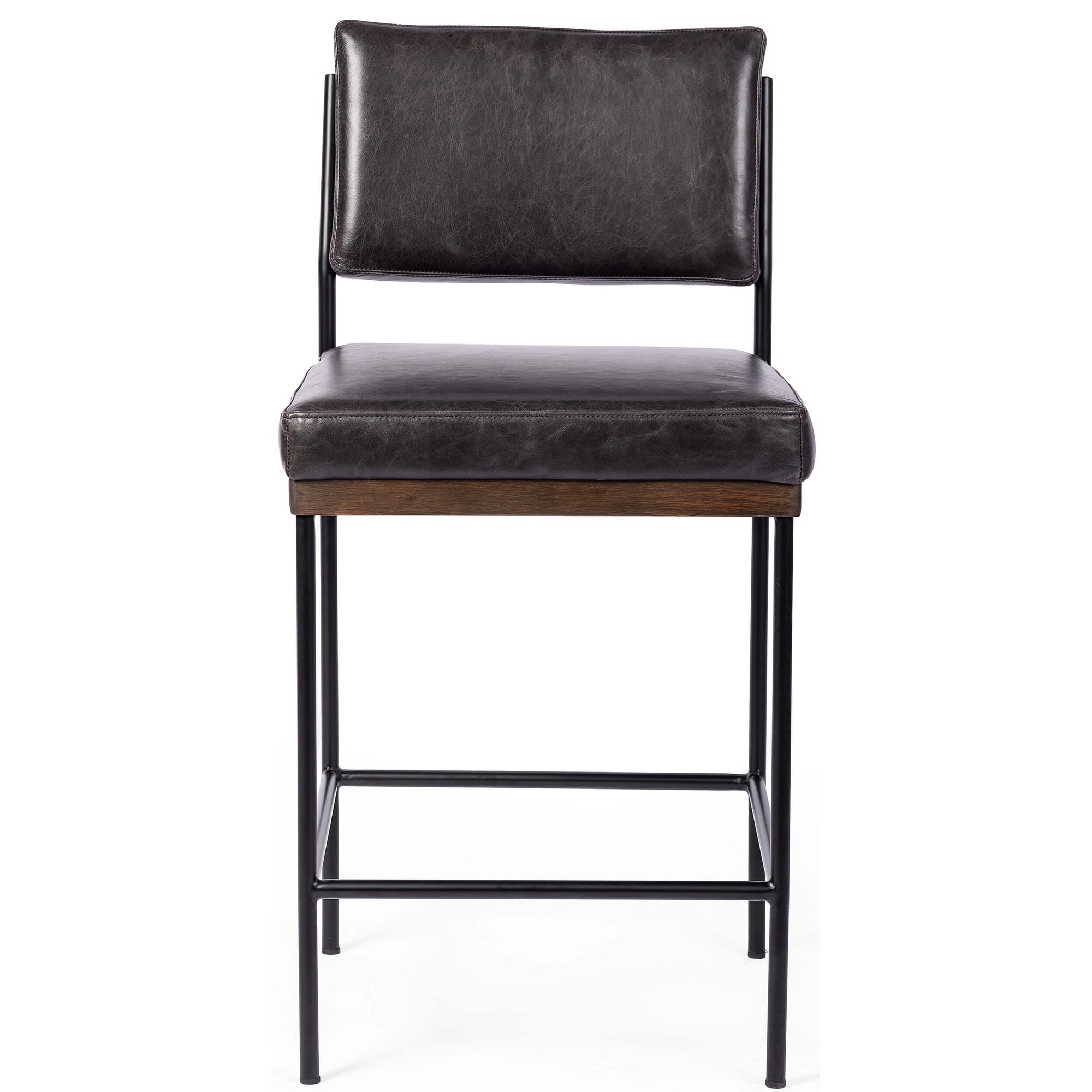 Benton Leather Bar & Counter Stool, Sonoma Black High Fashion Home