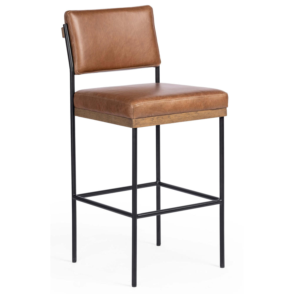 Benton Leather Bar & Counter Stool, Sonoma Chestnut by Four Hands