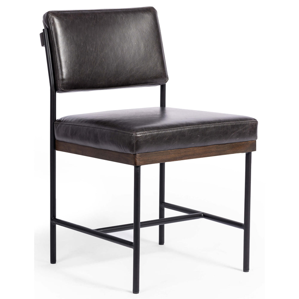 Benton Leather Dining Chair, Sonoma Black, Set of 2 by Four Hands