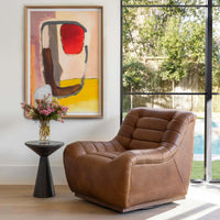 Binx Leather Swivel Chair, Heirloom Sienna