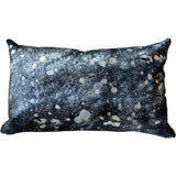 Black Hide with Silver Metallic Lumbar Pillow - Accessories - High Fashion Home
