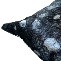 Black Hide with Silver Metallic Lumbar Pillow - Accessories - High Fashion Home