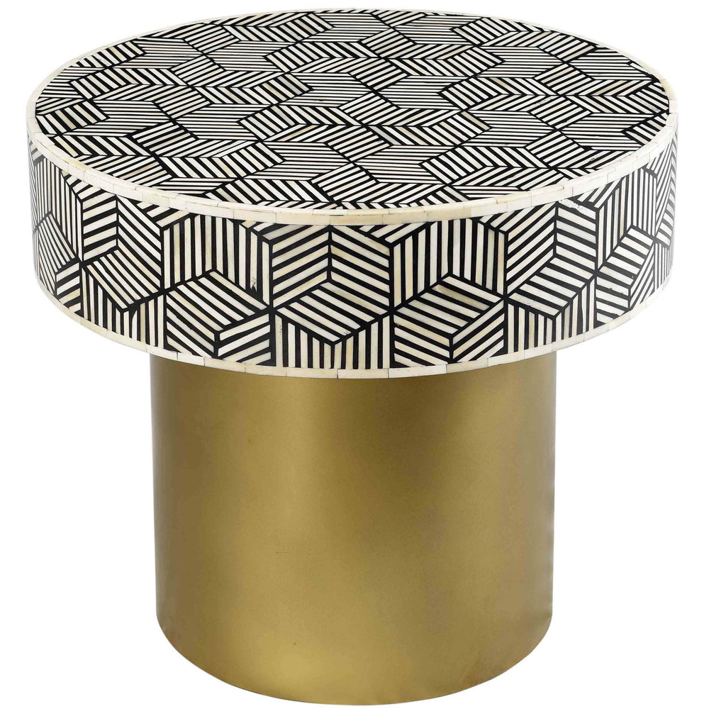 Bone Inlay Round Side Table - Furniture - Accent Tables - High Fashion Home