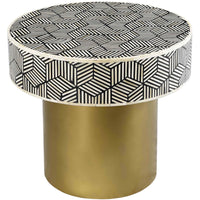 Bone Inlay Round Side Table - Furniture - Accent Tables - High Fashion Home