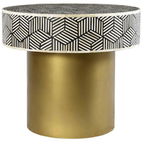 Bone Inlay Round Side Table - Furniture - Accent Tables - High Fashion Home