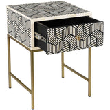 Bone Inlay Side Table - Furniture - Accent Tables - High Fashion Home