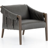 Bauer Leather Chair, Chaps Ebony by Four Hands