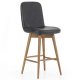 Giada Leather Swivel Bar Stool-Furniture - Dining-High Fashion Home