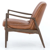 Braden Leather Chair, Brandy-Furniture - Chairs-High Fashion Home