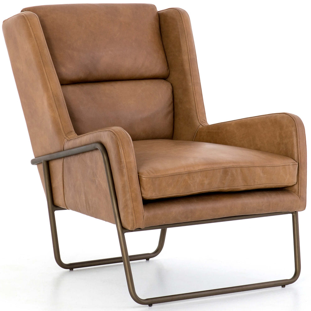 Wembley Leather Chair, Patina Copper-Furniture - Chairs-High Fashion Home
