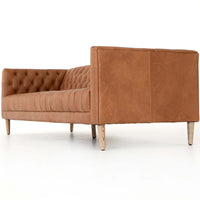 William 90" Leather Sofa, Natural Washed Camel-Furniture - Sofas-High Fashion Home
