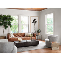 William 90" Leather Sofa, Natural Washed Camel-Furniture - Sofas-High Fashion Home