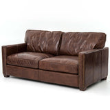 Larkin 72" Leather Sofa, Cigar-Furniture - Sofas-High Fashion Home