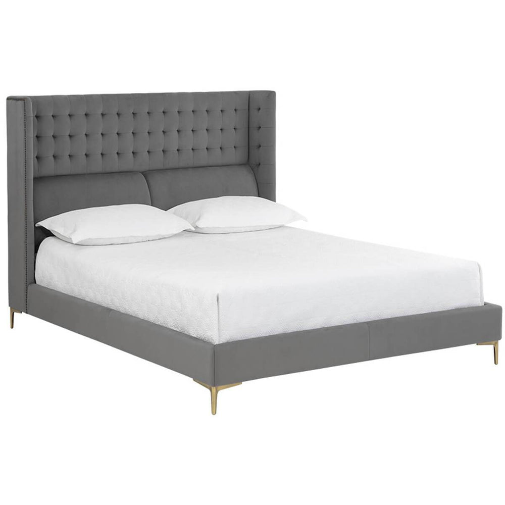 Cairo Bed, Antonio Charcoal-Furniture - Bedroom-High Fashion Home