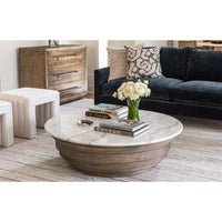Caldwell Stone Coffee Table, White Marble