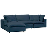 Cali 4 Piece Modular Sectional, Navy-Furniture - Sofas-High Fashion Home