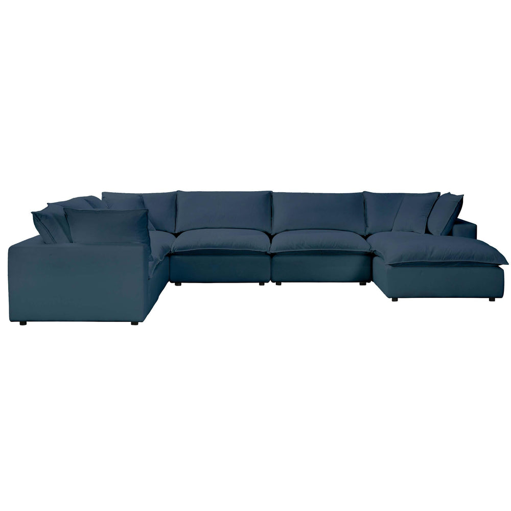 Cali Modular Large Chaise Sectional, Navy-Furniture - Sofas-High Fashion Home