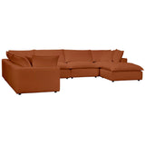 Cali Modular Large Chaise Sectional, Rust-Furniture - Sofas-High Fashion Home