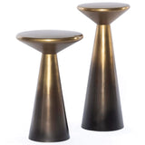 Cameron Accent Table, Ombre Antique Brass, Set of 2