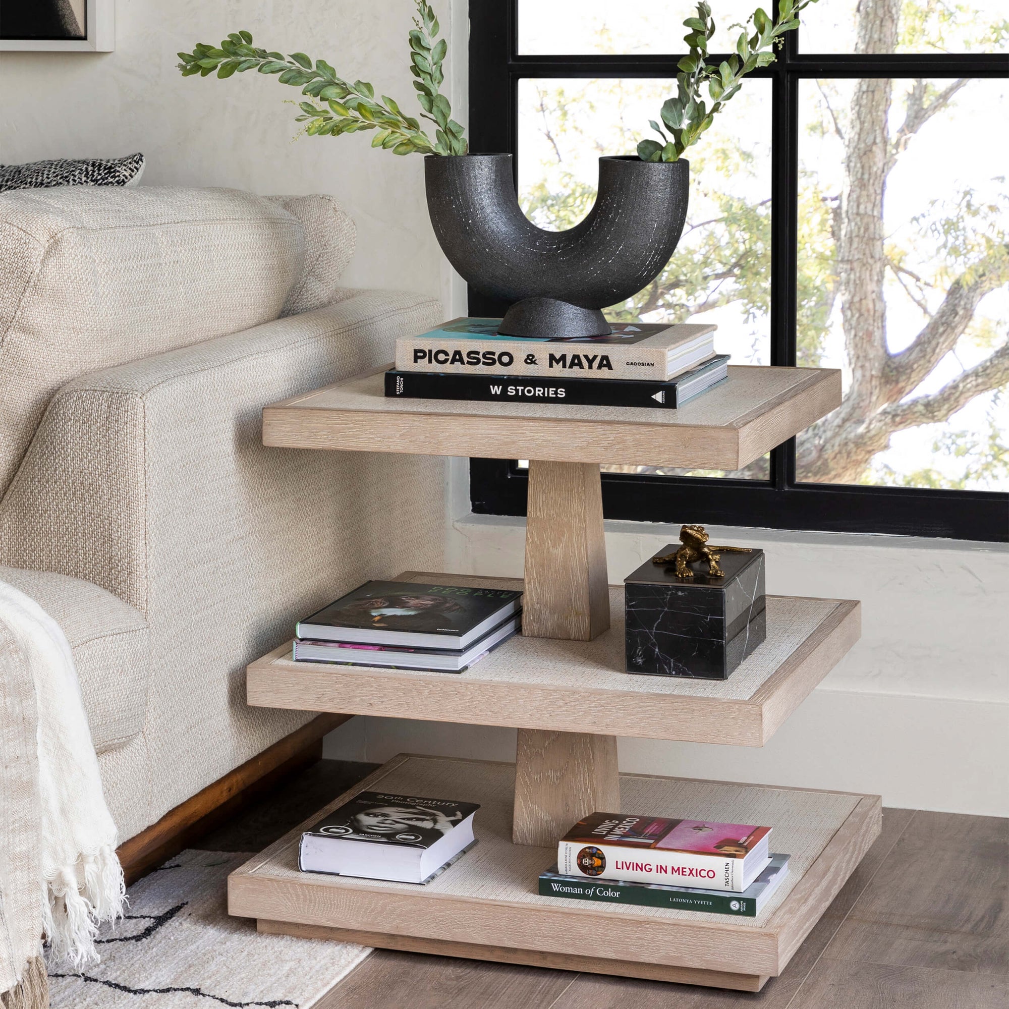 End Table High Rise Cascade 3 Tiered Square End Table – High Fashion Home