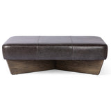 Chaz Large Leather Ottoman, Sonoma Black by Four Hands