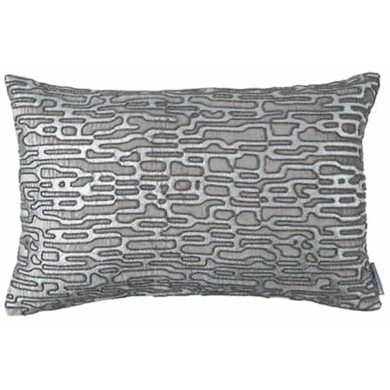 Christian Small Lumbar Pillow, Platinum with Silver Beads