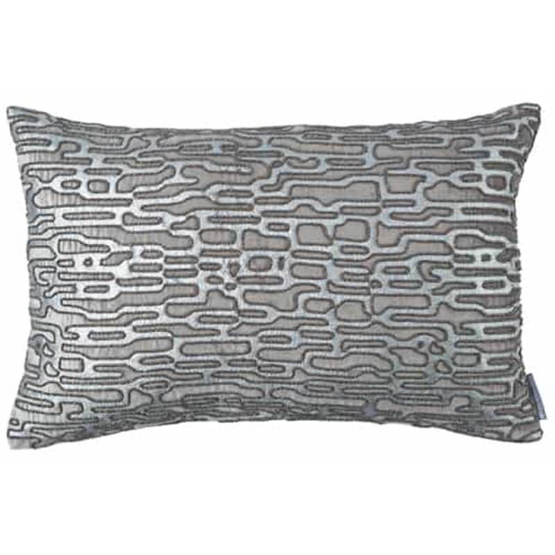 Christian Small Lumbar Pillow, Platinum with Silver Beads - Accessories - High Fashion Home