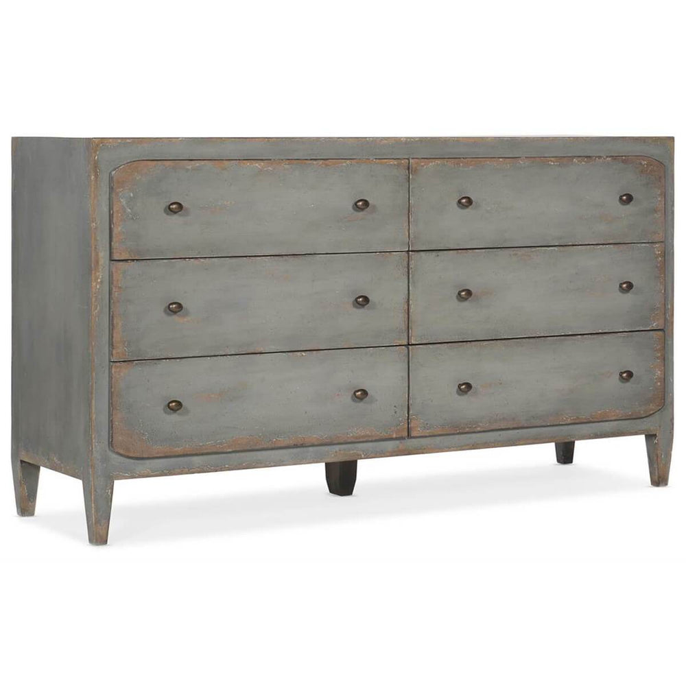 Ciao Bella 6 Drawer Dresser, Speckled Gray - Furniture - Bedroom - High Fashion Home