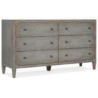 Ciao Bella 6 Drawer Dresser, Speckled Gray - Furniture - Bedroom - High Fashion Home