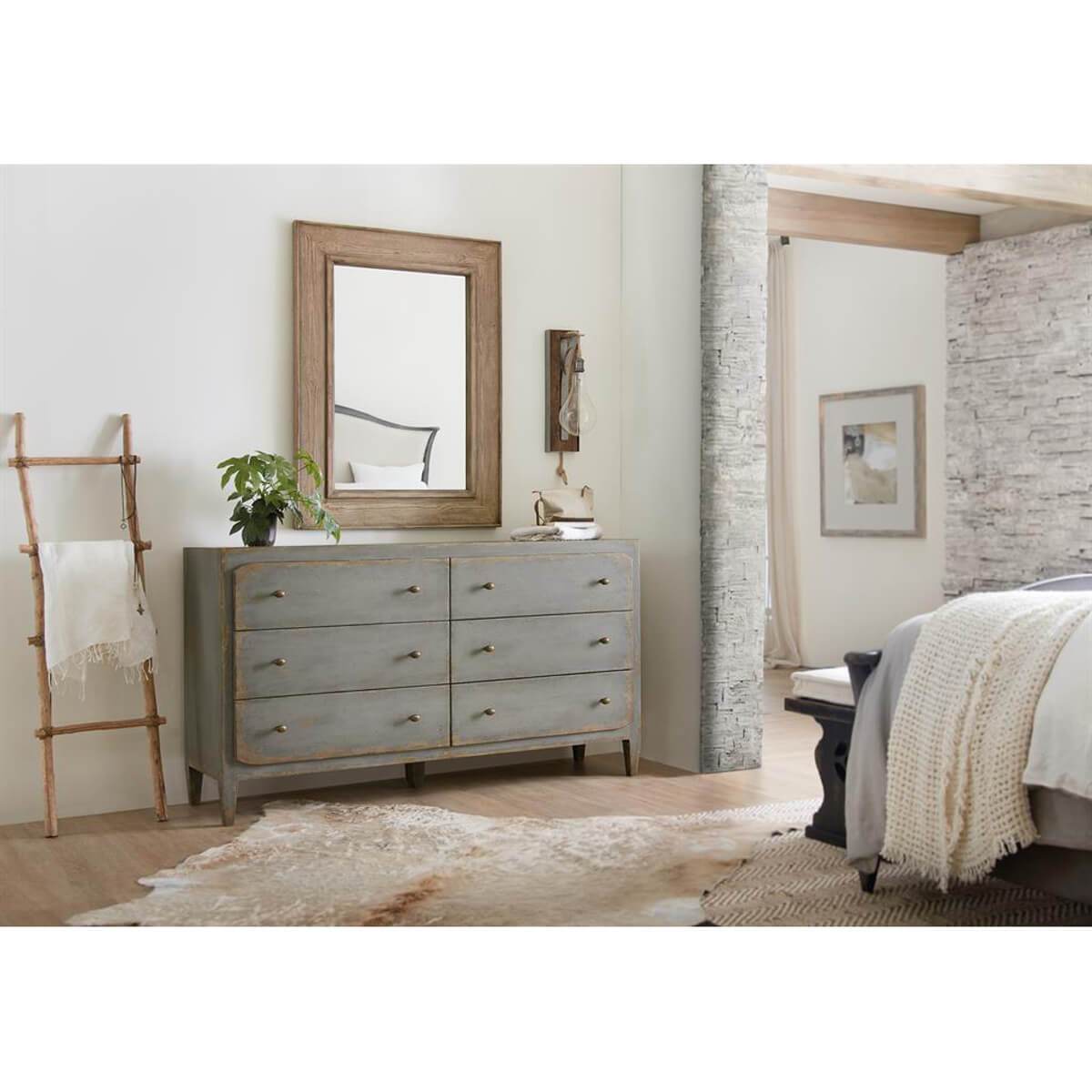 Ciao Bella 6 Drawer Dresser, Speckled Gray High Fashion Home Ciao Bella 6 Drawer Dresser, Speckled Gray High Fashion Home