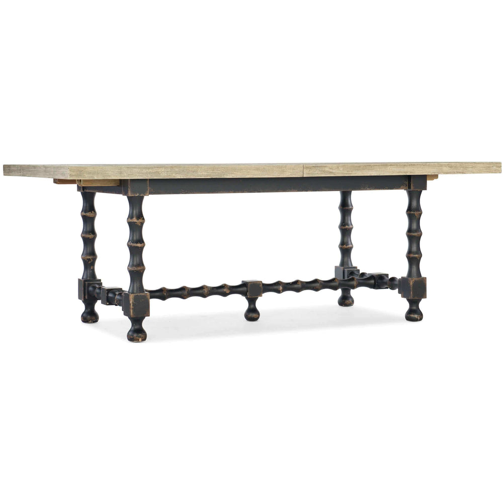 Ciao Bella 84" Trestle Dining Table, Flaky White/Black Base - Modern Furniture - Dining Table - High Fashion Home