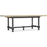 Ciao Bella 84" Trestle Dining Table, Flaky White/Black Base - Modern Furniture - Dining Table - High Fashion Home