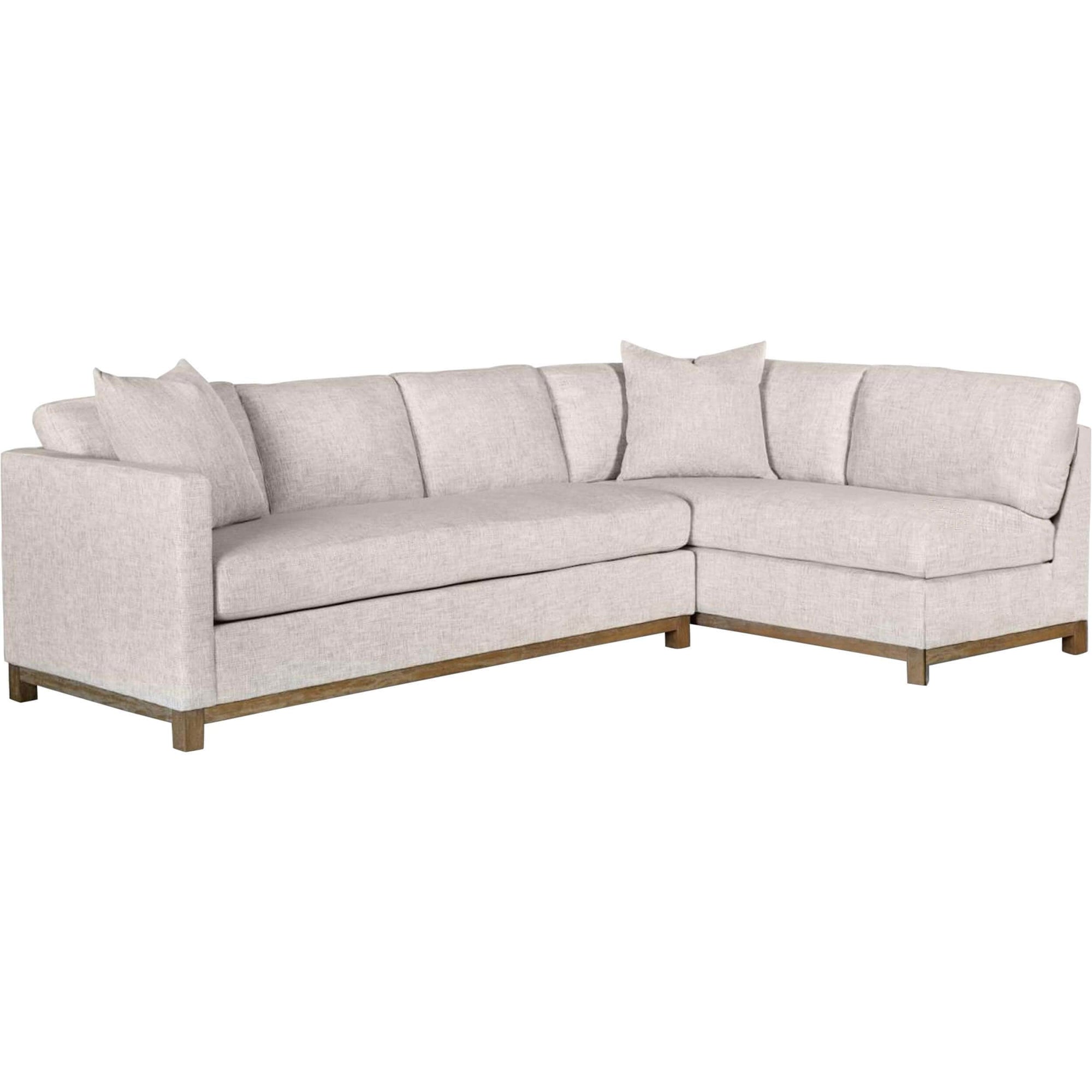 Clayton Right Facing Chaise Sectional Tweed Alabaster High