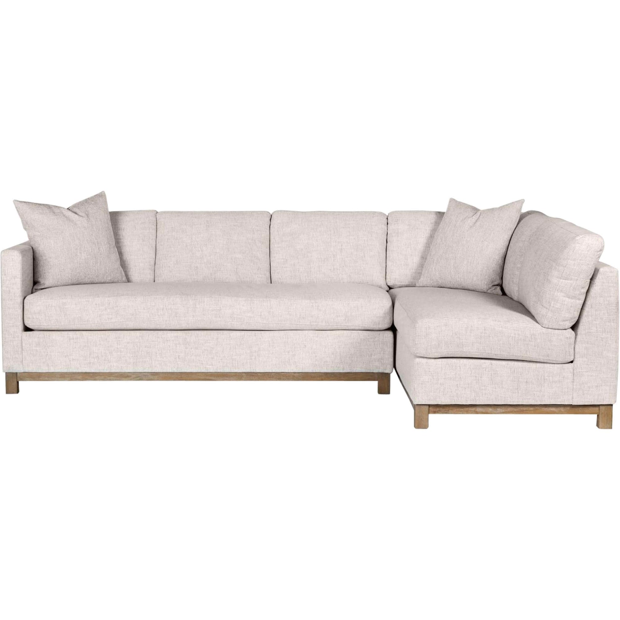 Clayton Right Facing Chaise Sectional Tweed Alabaster High