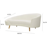 Cleopatra Sofa, Cream-Furniture - Sofas-High Fashion Home
