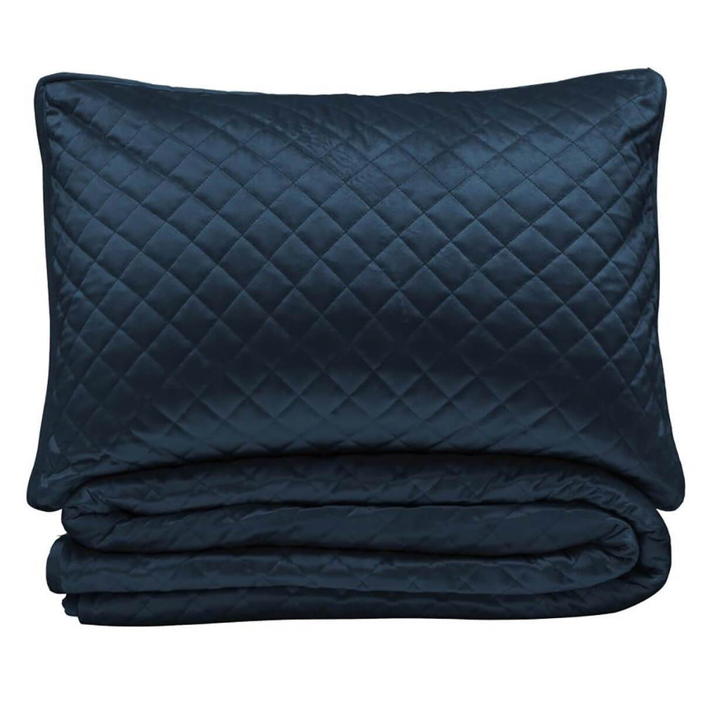 Cloud 9 Noah Velvet Diamond Bedding Set, Navy - Accessories - High Fashion Home